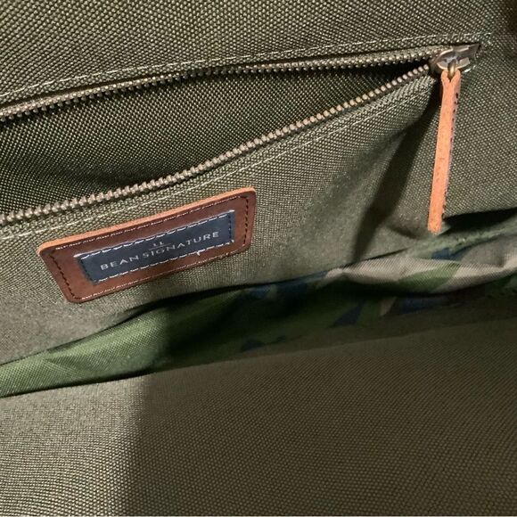 LL BEAN KHAKI CANVAS BROWN LEATHER 18" OVERNIGHT DUFFLE/SHOULDER BAG / C… - Picture 15 of 15